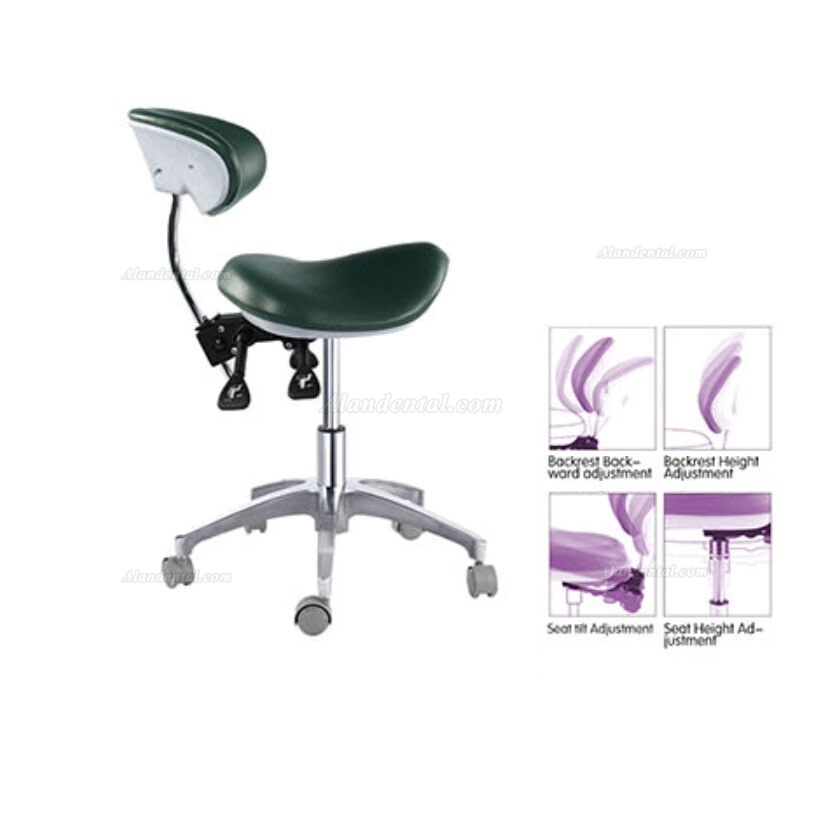 Dental Operator Saddle Chair PU Leather Medical Dentist Doctors Stool QY-MA1-S Back Adjustable